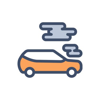 Şeffaf bir arkaplan üzerinde motor hasarlı vektör çizimi. Konsept ve grafik tasarımı için premium kalite simgeleri..