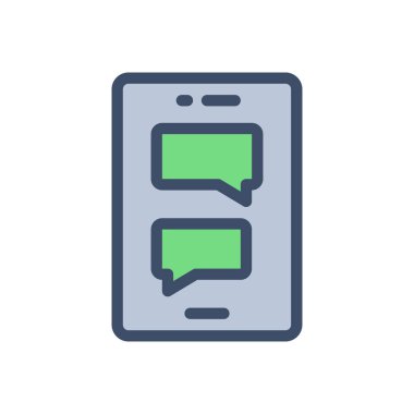 Şeffaf bir arkaplan üzerinde mobil ileti vektör illüstrasyonu. Konsept ve grafik tasarımı için premium kalite simgeleri..