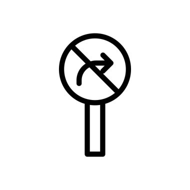 Şeffaf bir arkaplanda tehlikeli yön vektör çizimi. Premium kalite sembolleri. Konsept ve grafik tasarım için ince çizgi simgesi.