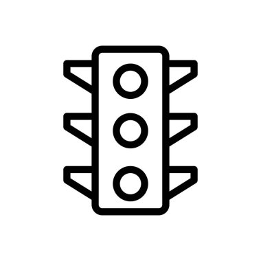 Saydam bir arkaplan üzerinde trafik vektör çizimi. Konsept ve grafik tasarımı için ince çizgi simgesi.. 