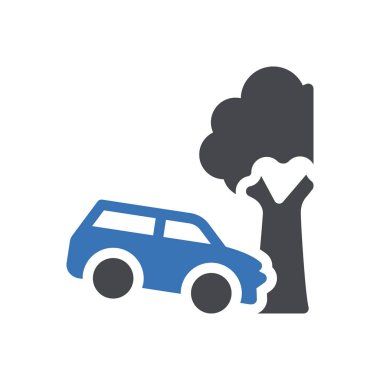 car accident vector illustration on a transparent background.Premium quality symbols.Glyphs icon for concept and graphic design. 