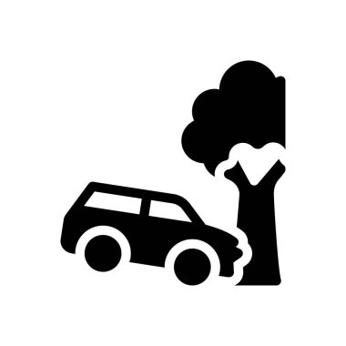 car accident vector illustration on a transparent background.Premium quality symbols.Glyphs icon for concept and graphic design.