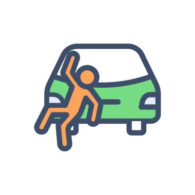 car accident vector illustration on a transparent background.Premium quality symbols.Stroke icon for concept and graphic design.