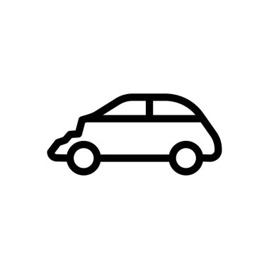 şeffaf bir arkaplan üzerinde araba hasar vektör çizimi. Premium kalite semboller. Konsept ve grafik tasarım için ince çizgi simgesi.