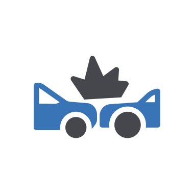 car accident vector illustration on a transparent background.Premium quality symbols.Glyphs icon for concept and graphic design.