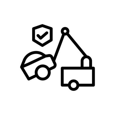 Şeffaf bir arkaplanda araba vektör çizimi. Konsept ve grafik tasarım için ince çizgi simgesi.. 