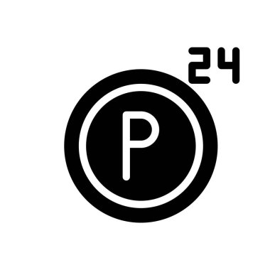 Şeffaf bir arkaplanda 24 saatlik vektör çizimi. Konsept ve grafik tasarımı için en iyi kalite semboller.. 