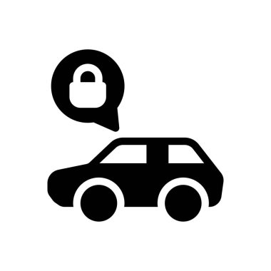 Saydam bir arkaplan üzerinde araba kilidi vektör illüstrasyonu. Konsept ve grafik tasarımı için mükemmel kalite semboller..