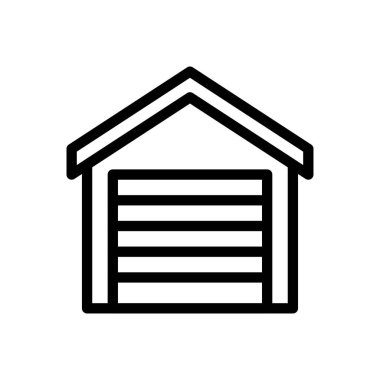 Saydam bir arkaplan üzerinde garaj vektör çizimi. Premium kalite semboller. Konsept ve grafik tasarım için ince çizgi simgesi.