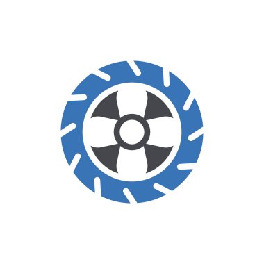 Şeffaf bir arkaplan üzerinde tekerlek vektör illüstrasyonu. Konsept ve grafik tasarımı için birinci sınıf kalite semboller..