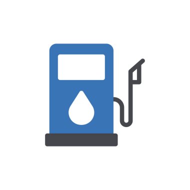 Şeffaf bir arkaplan üzerinde benzin pompası vektör illüstrasyonu. Konsept ve grafik tasarım simgeleri için kaliteli semboller.. 