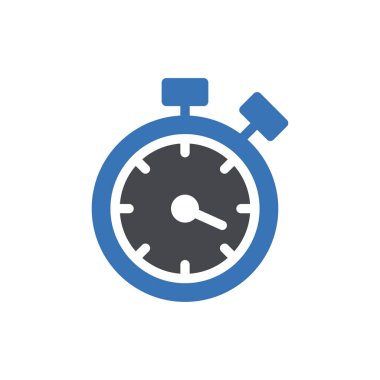 Saydam bir arkaplan üzerinde stopwach vektör illüstrasyonu. Konsept ve grafik tasarımı için premimium kalite sembolleri..