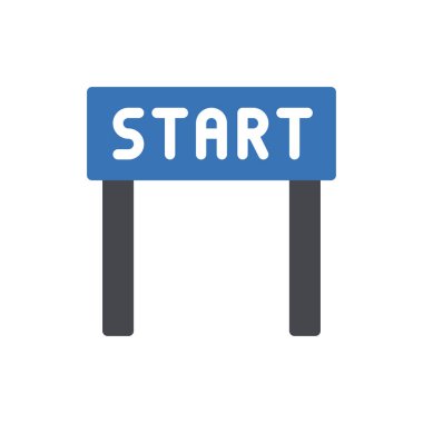 Şeffaf bir arkaplanda vektör illüstrasyonunu başlat. Konsept ve grafik tasarım simgesi.