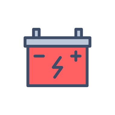 Saydam bir arkaplan üzerinde pil vektör çizimi. Konsept ve grafik tasarımı için birinci sınıf kalite simgeler..