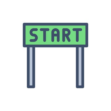 Şeffaf bir arkaplanda vektör illüstrasyonunu başlat. Konsept ve grafik tasarımı için kaliteli simgeler..