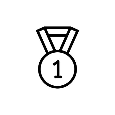 Şeffaf bir arkaplanda madalya vektörü çizimi. Konsept ve grafik tasarım için ince çizgi simgesi..