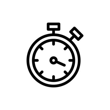 Saydam bir arkaplan üzerindeki stopwach vektör illüstrasyonu.Premium kalite sembolleri. Konsept ve grafik tasarım için ince çizgi simgesi.