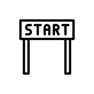 Şeffaf bir arkaplanda vektör illüstrasyonunu başlat. Premium kalite sembolleri. Konsept ve grafik tasarım için ince çizgi simgesi.