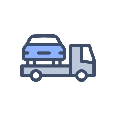 Şeffaf bir arkaplan üzerinde araba kamyon vektör çizimi. Konsept ve grafik tasarım için birinci sınıf kalite simgeler..