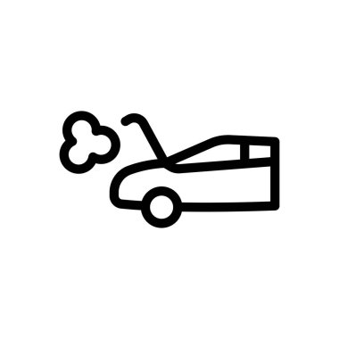 Saydam bir arkaplan üzerinde araba servisi vektör çizimi. Premium kalite semboller. Konsept ve grafik tasarım için ince çizgi simgesi.