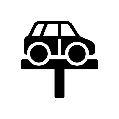 Saydam bir arkaplan üzerinde araba kaldırıcı vektör illüstrasyonu. Konsept ve grafik tasarımı için en iyi kalite semboller..