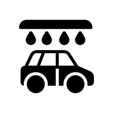 Saydam bir arkaplanda araba yıkama vektör illüstrasyonu. Konsept ve grafik tasarım simgeleri için kaliteli semboller..