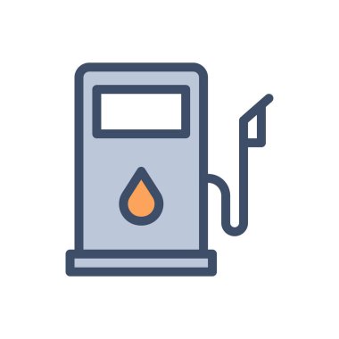 Saydam bir arkaplan üzerinde benzin pompası vektör illüstrasyonu. Konsept ve grafik tasarım için prim kalite simgeleri..