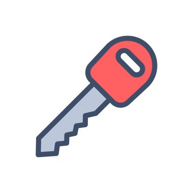 Şeffaf bir arkaplan üzerinde otomobil anahtar vektör illüstrasyonu. Konsept ve grafik tasarım için premium kalite simgeleri..