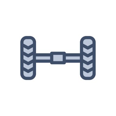 Şeffaf bir arkaplan üzerinde lastik dingil vektör çizimi. Konsept ve grafik tasarımı için birinci sınıf kalite simgeler..