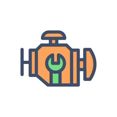 Şeffaf bir arkaplan üzerinde motor anahtarı vektör çizimi. Konsept ve grafik tasarımı için birinci sınıf kalite simgeler..