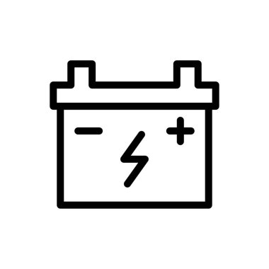 Saydam bir arkaplan üzerinde pil vektör çizimi. Premium kalite semboller. Konsept ve grafik tasarım için ince çizgi simgesi.