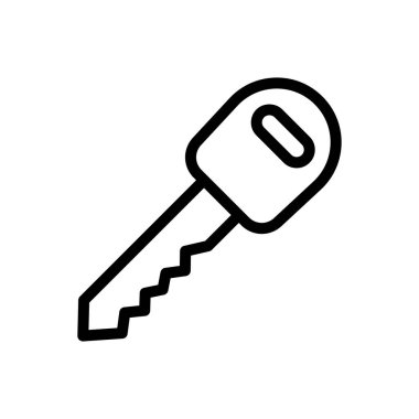 Şeffaf bir arkaplanda araba anahtar vektör çizimi. Konsept ve grafik tasarımı için ince çizgi simgesi..