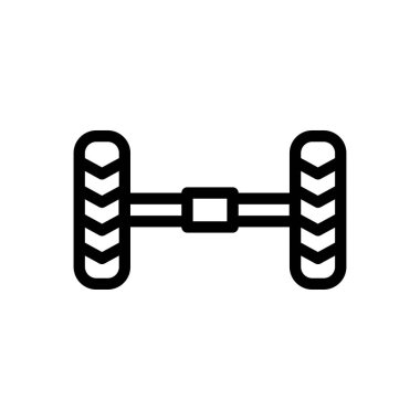 Şeffaf bir arkaplan üzerinde lastik dingil vektör çizimi. Premium kalite semboller. Konsept ve grafik tasarım için ince çizgi simgesi.