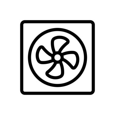 Şeffaf bir arkaplan üzerinde fan vektör illüstrasyonu soğutuluyor. Premium kalite sembolleri. Konsept ve grafik tasarım için ince çizgi simgesi.