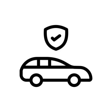 Şeffaf bir arkaplan üzerinde araba güvenli vektör çizimi. Premium kalite semboller. Konsept ve grafik tasarım için ince çizgi simgesi.