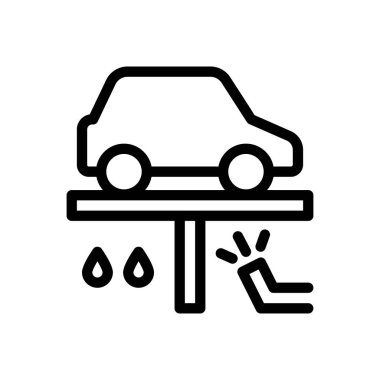 Araba, şeffaf bir arkaplanda vektör illüstrasyonunu kaldırır. Premium kalite semboller. Konsept ve grafik tasarım için ince çizgi simgesi.