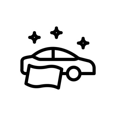 Şeffaf bir arkaplan üzerinde araba temizliği vektör çizimi. Konsept ve grafik tasarım için ince çizgi simgesi..