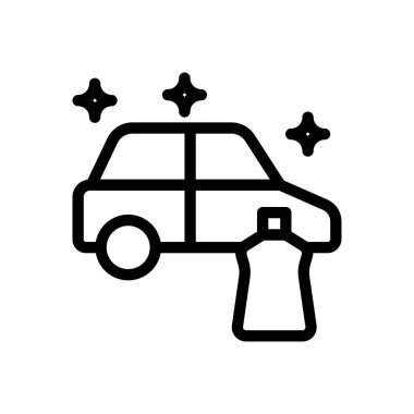 Şeffaf bir arkaplanda araba parlatıcısı çizimi. Konsept ve grafik tasarım için ince çizgi simgesi..