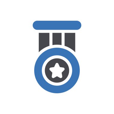 Şeffaf bir arkaplanda madalya vektör illüstrasyonu. Konsept ve grafik tasarım simgeleri için kaliteli semboller.. 