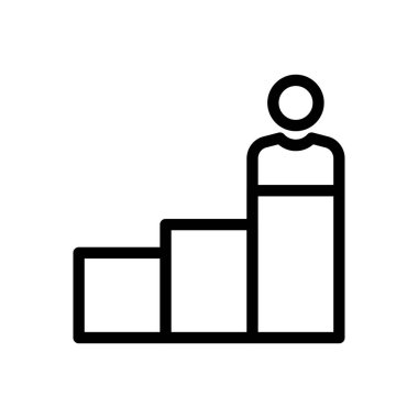 Şeffaf bir arkaplanda büyüme vektörü çizimi. Konsept ve grafik tasarımı için ince çizgi simgesi.. 