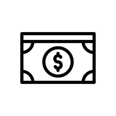 Saydam bir arkaplanda dolar vektör illüstrasyonu. Premium kalite semboller. Konsept ve grafik tasarım için ince çizgi simgesi.. 