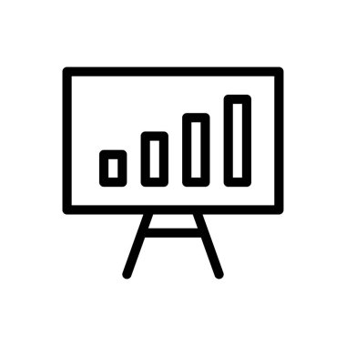 Şeffaf bir arkaplan üzerinde sunum vektörü çizimi. Konsept ve grafik tasarımı için ince çizgi simgesi..