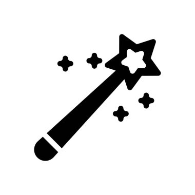 Şeffaf bir arkaplanda sihirli çubuk vektör illüstrasyonu. Konsept ve grafik tasarımı için özel kalite semboller.. 