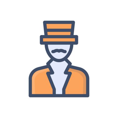 Şeffaf bir arkaplan üzerinde sihirbaz vektör illüstrasyonu. Konsept ve grafik tasarımı için premium kalite simgeleri.. 