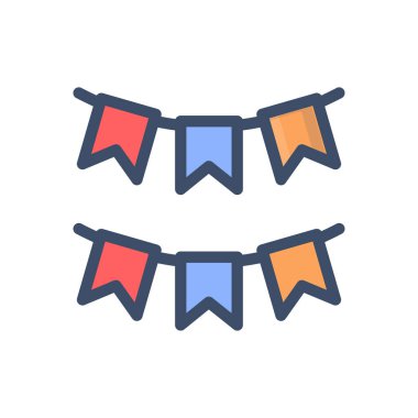 Saydam bir arkaplan üzerindeki buntings vektör illüstrasyonu. Konsept ve grafik tasarım için premimium kalite simgeleri.. 