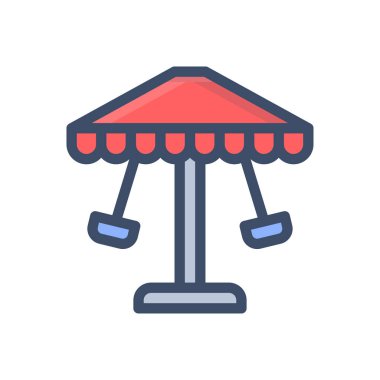 Şeffaf bir arkaplan üzerinde sirk vektör illüstrasyonu. Konsept ve grafik tasarımı için prim kalite simgeleri.. 