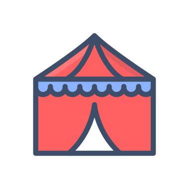 Şeffaf bir arkaplan üzerinde sirk vektör illüstrasyonu. Konsept ve grafik tasarımı için prim kalite simgeleri..