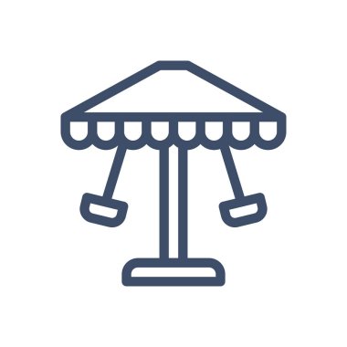 Şeffaf bir arkaplanda sirk vektör çizimi. Konsept ve grafik tasarım için ince çizgi simgesi.. 