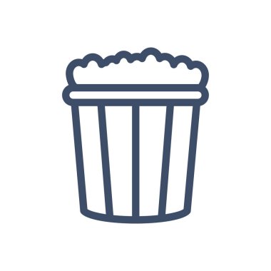 Şeffaf bir arkaplanda patlamış mısır vektör çizimi. Konsept ve grafik tasarım için ince çizgi simgesi.. 