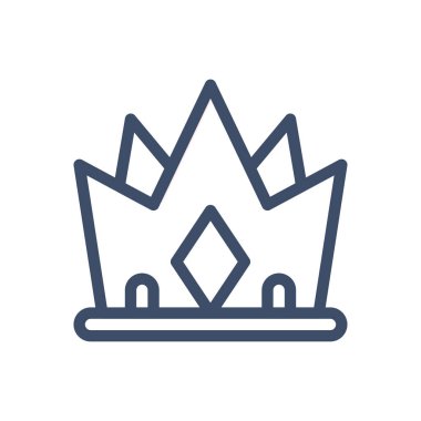 Şeffaf bir arkaplan üzerinde taç vektör çizimi. Premium kalite semboller. Konsept ve grafik tasarım için ince çizgi simgesi. 